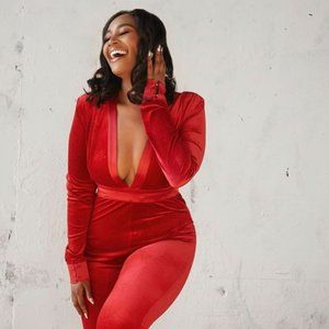 Red Velvet Jumpsuit